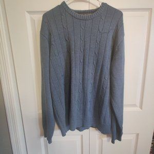 Oscar de la Renta Navy Blue Men’s Cable Knit Sweater XL Long Sleeve Pullover